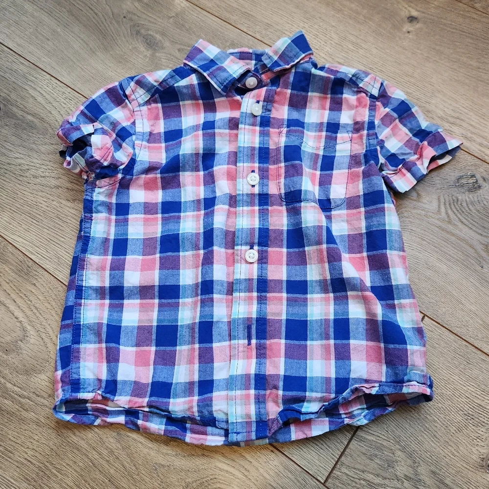 18-24 Boys Plaid Button Up Shirt